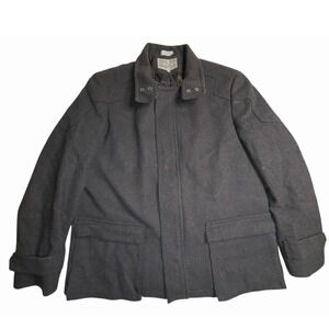 Cardinal of Canada Men's Wool Coat Black Gray Zip Front Size L